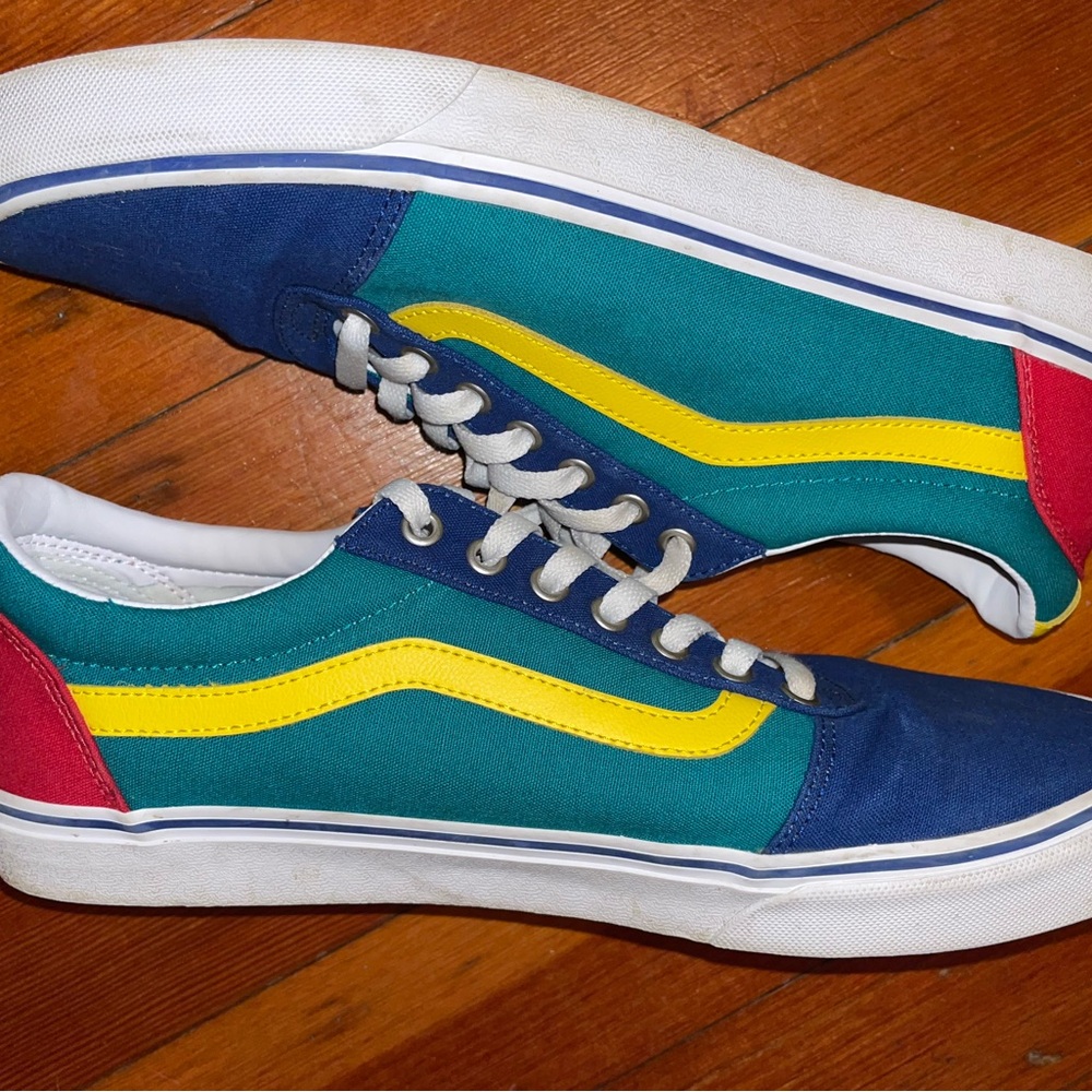 Vans Old Skool Colorblock Sneakers (Blue / Teal / Yellow) - Picture 3 of 8